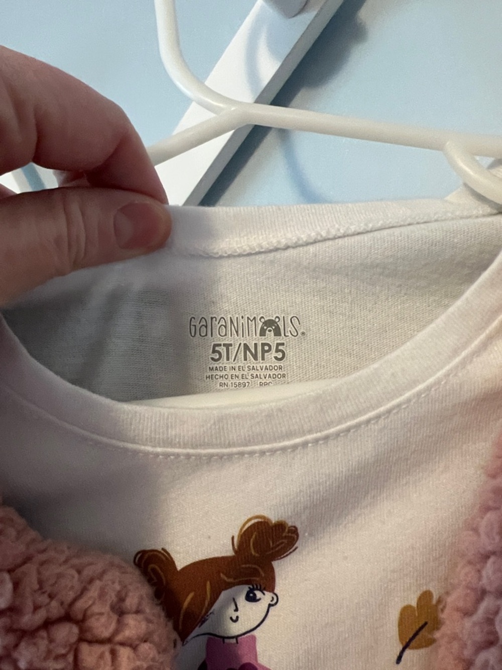 OshKosh B'gosh Girls White Long Sleeve Tee with Pink Sherpa Vest - Picture 2 of 5